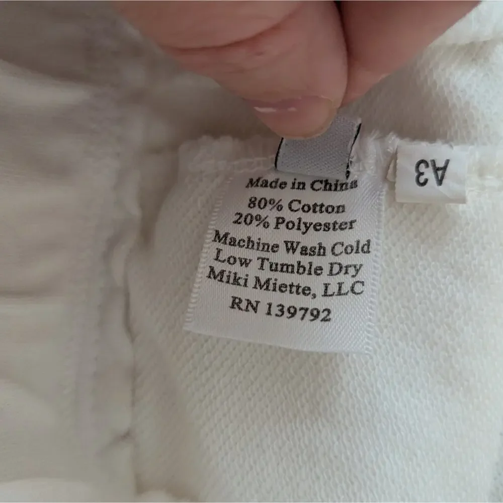 NWT Miki Miette Cream Kid’s Rusty French Terry Shorts Size 6Y